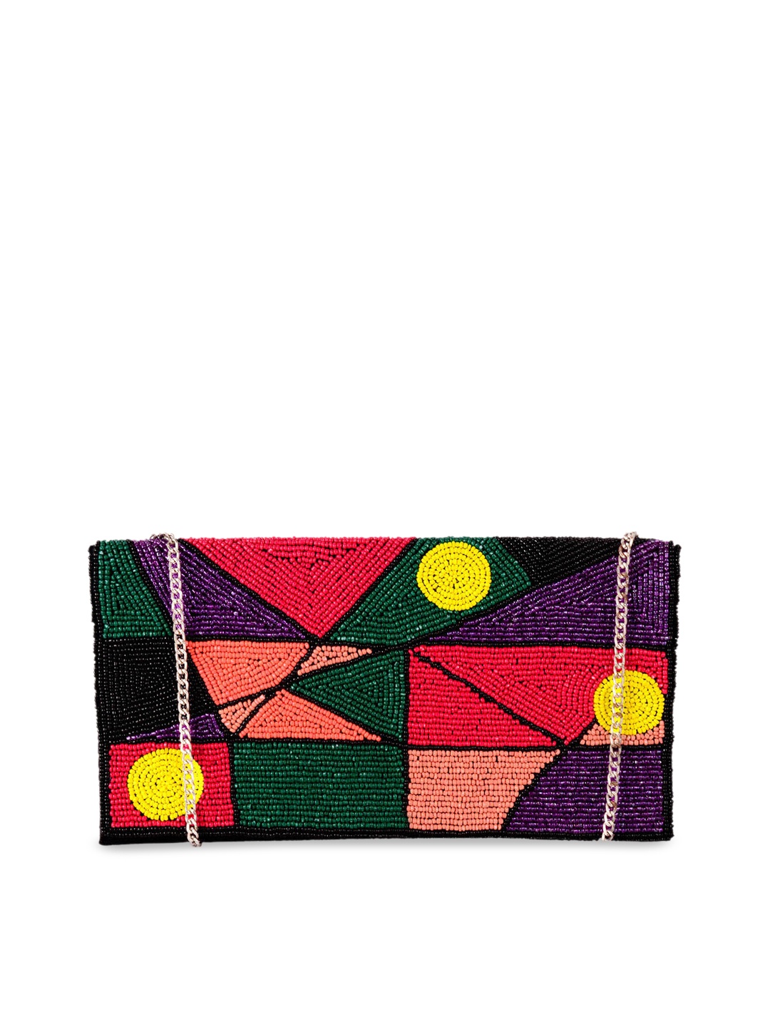 

REZZY Multicoloured Embellished Envelope Clutches, Multi