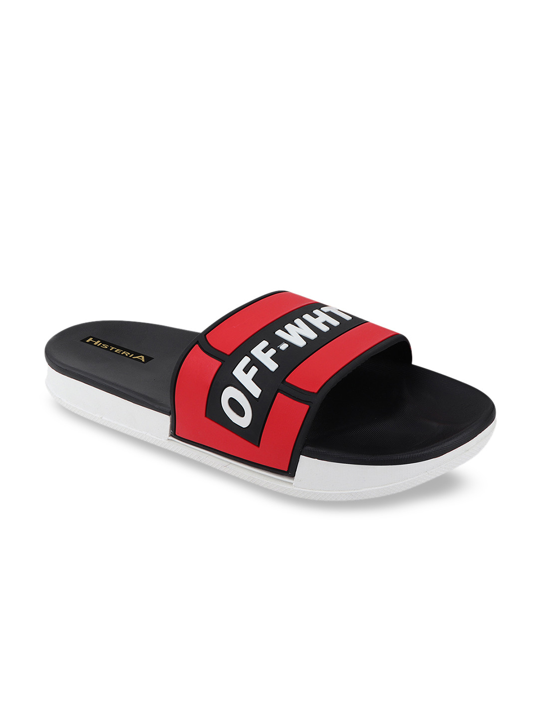 

Histeria Men Red & Black Printed Sliders