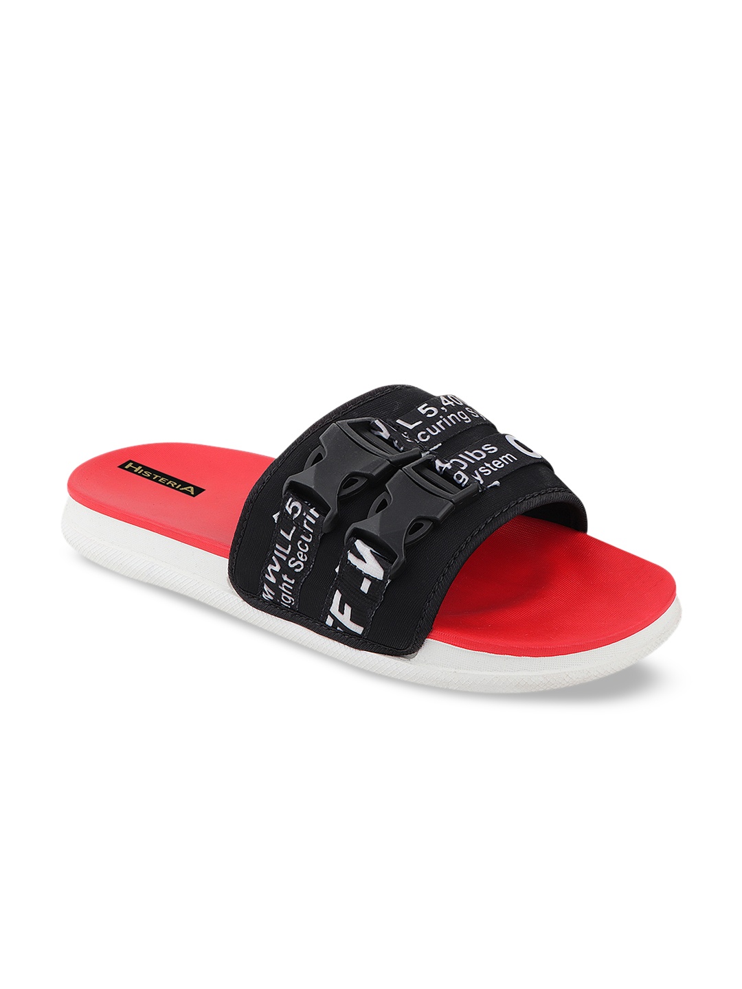 

Histeria Men Black & Red Printed Sliders