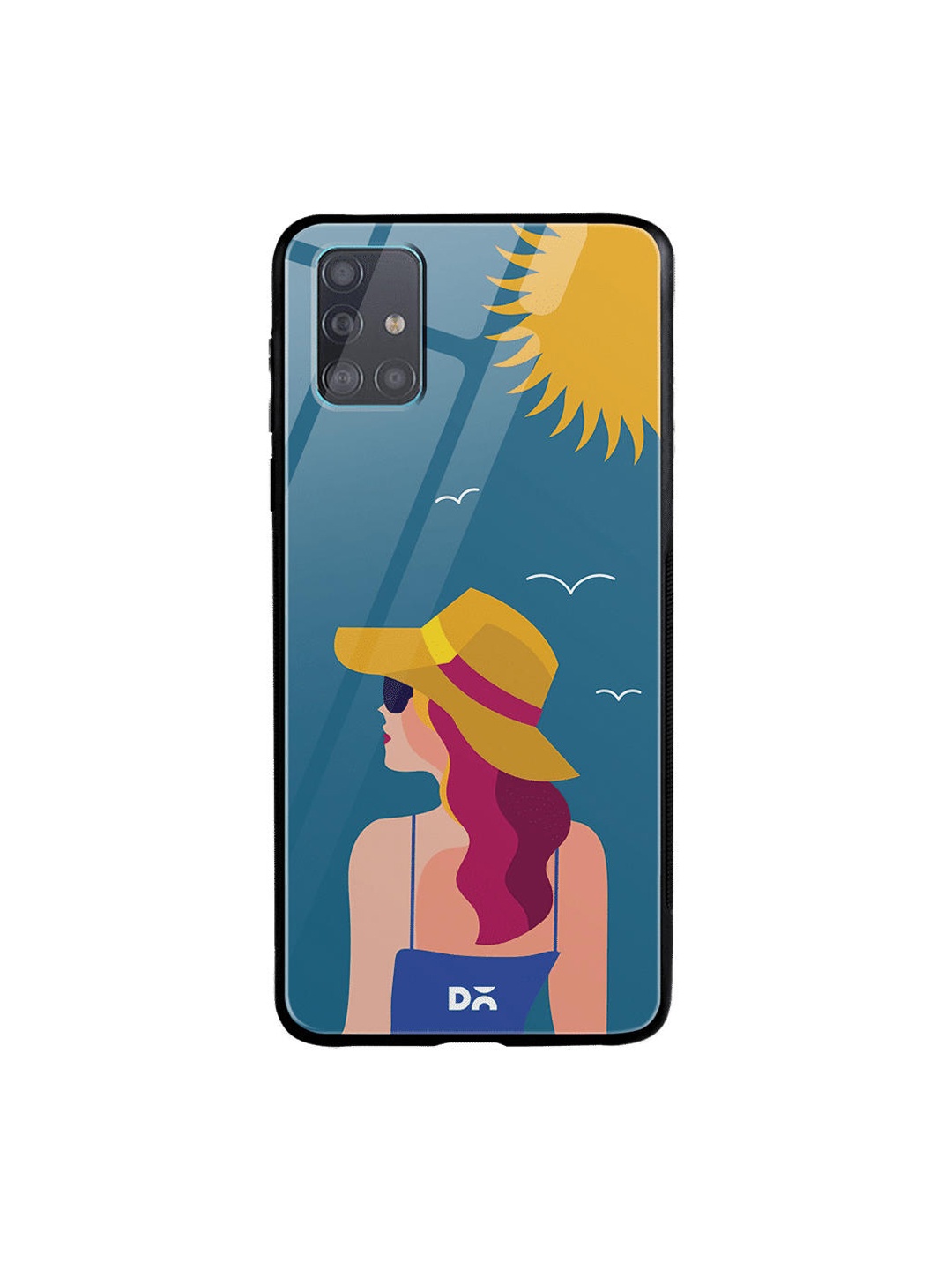 

DailyObjects Teal Blue & Beige Sun Tan Samsung Galaxy A51 Glass Case Cover