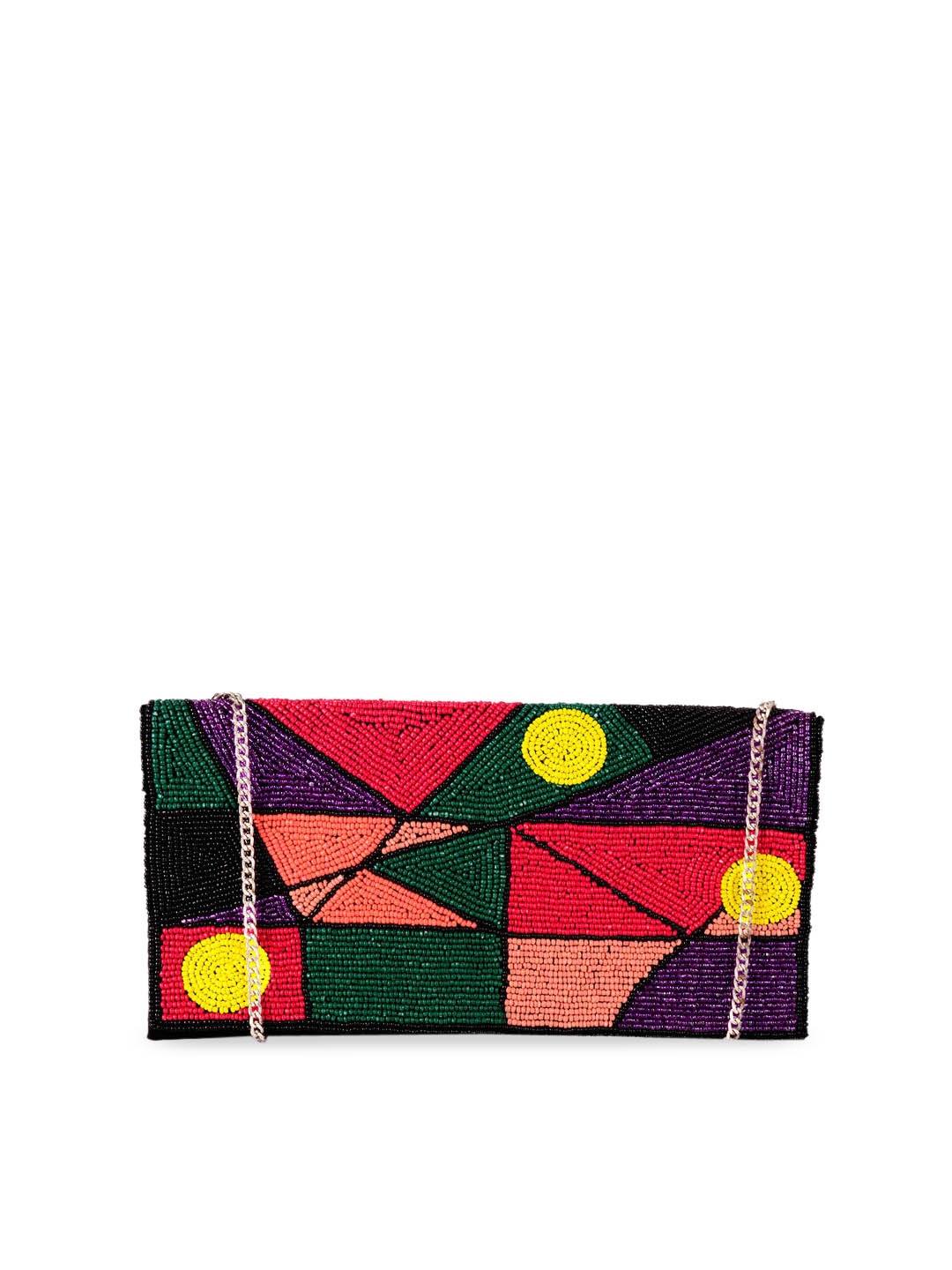 

REZZY Green & Black Embellished Embellished Clutch