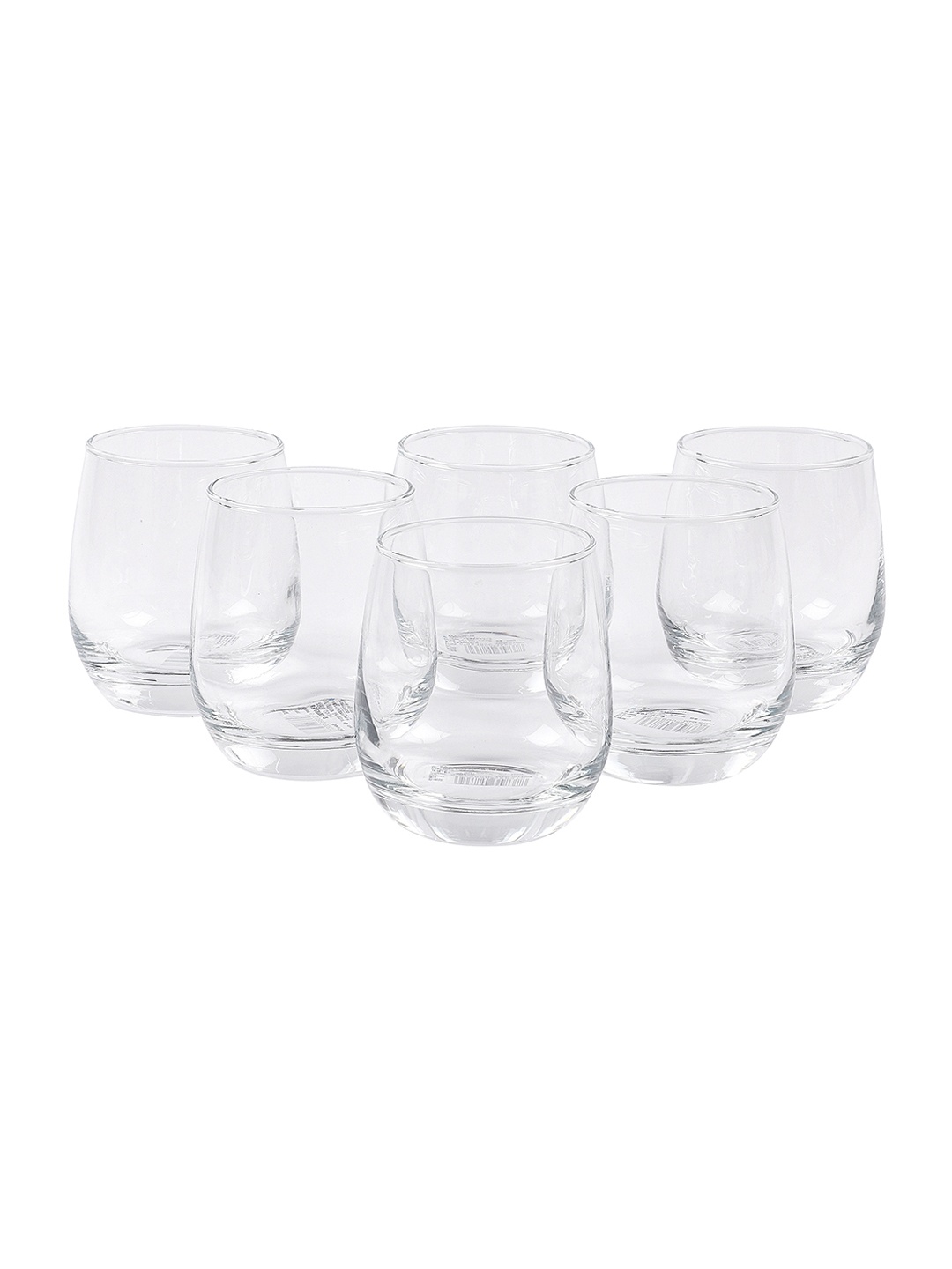 

ceradeco Set Of 6 Transparent Solid Imported Oval Shaped Whiskey Glasses