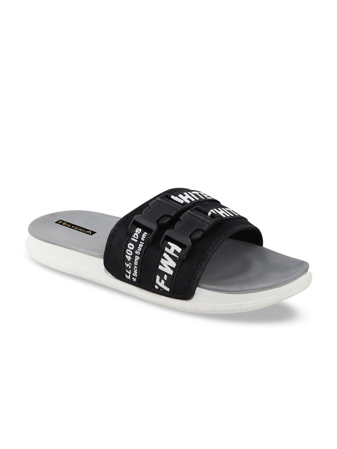 

Histeria Men Black & Grey Printed Sliders