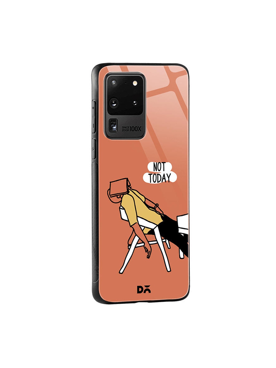 

DailyObjects Orange & White Not Today Samsung Galaxy S20 Ultra Glass Mobile Cover