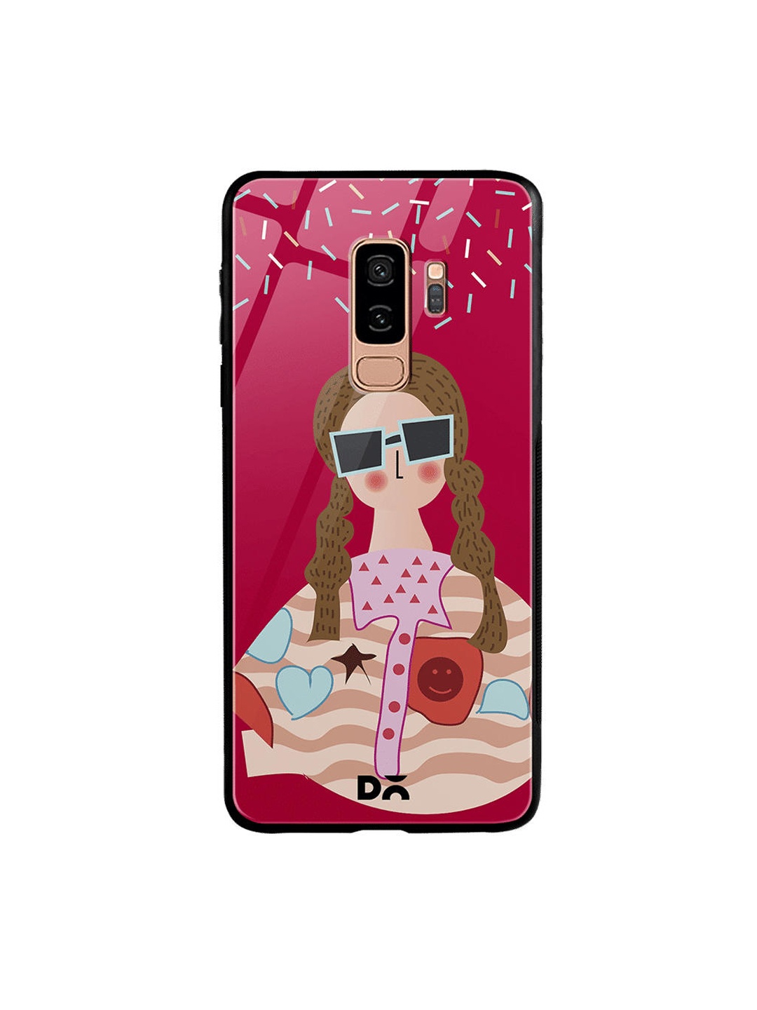 

DailyObjects Red & Beige Hipster Samsung Galaxy S9 Plus Glass Case Cover