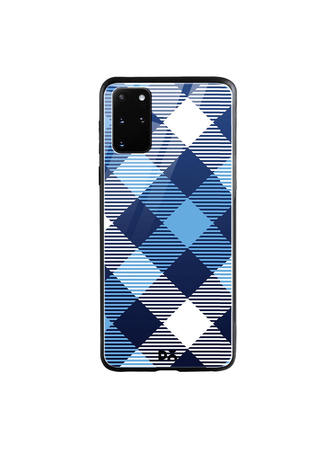 

DailyObjects Blue & White Medium Static Nightfall Checks Samsung Galaxy S20 Plus Glass Case Cover