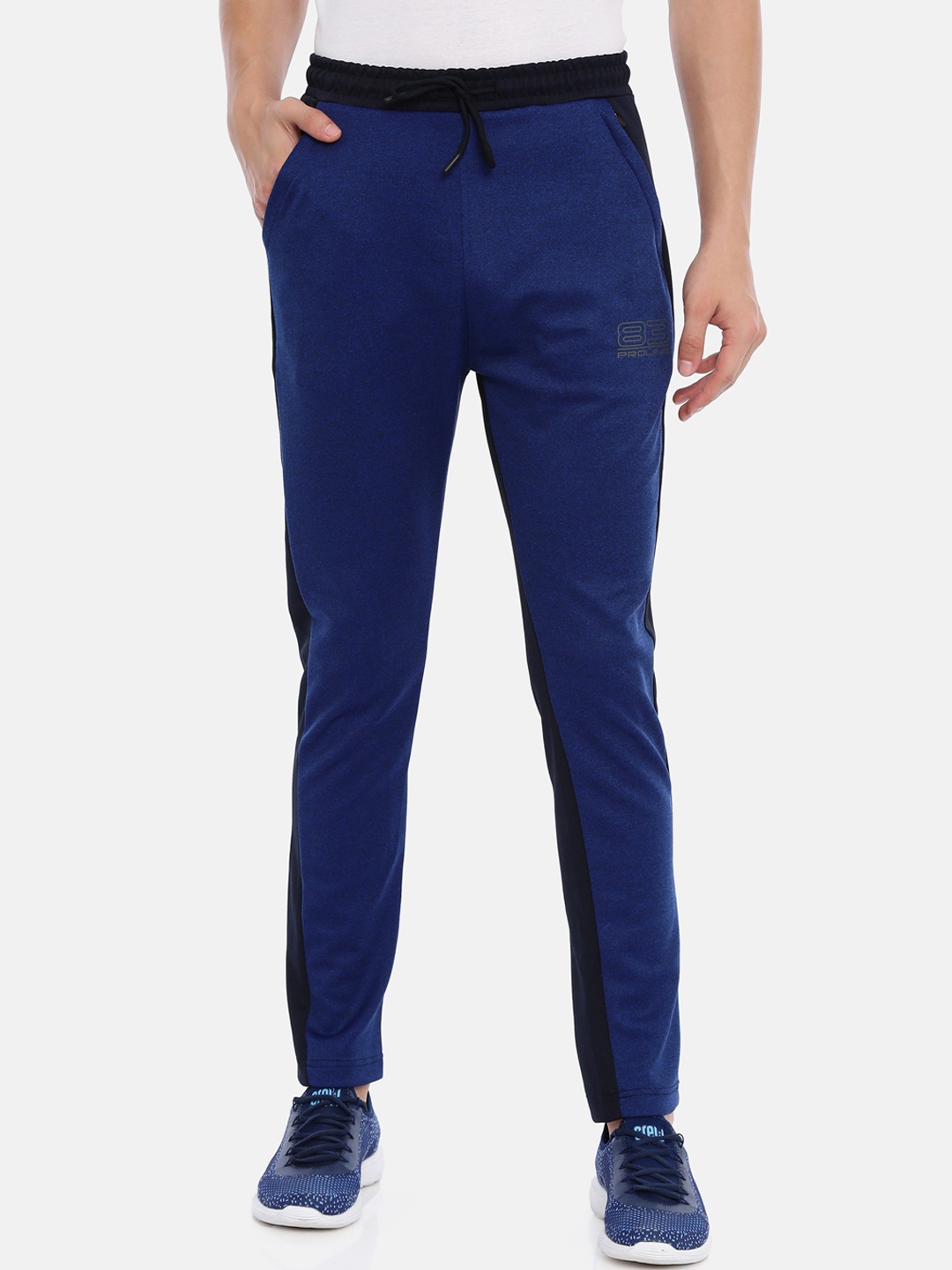 

Proline Active Men Blue & Black Coloublocked Slim-Fit Track Pants
