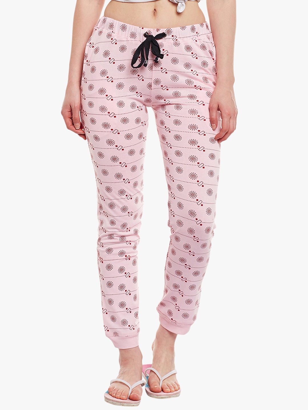 

VIMAL JONNEY Women Pink & Red Printed Lounge Pants