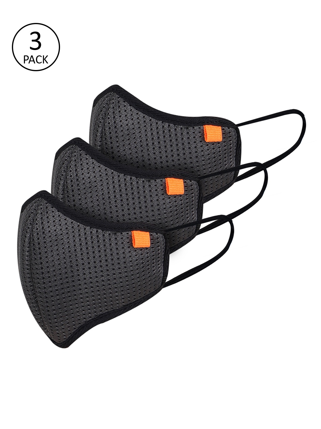 

Marc Loire Unisex 3 Pcs 5 Ply Anti Pollution & Virus Protection Reusable Face Masks, Grey