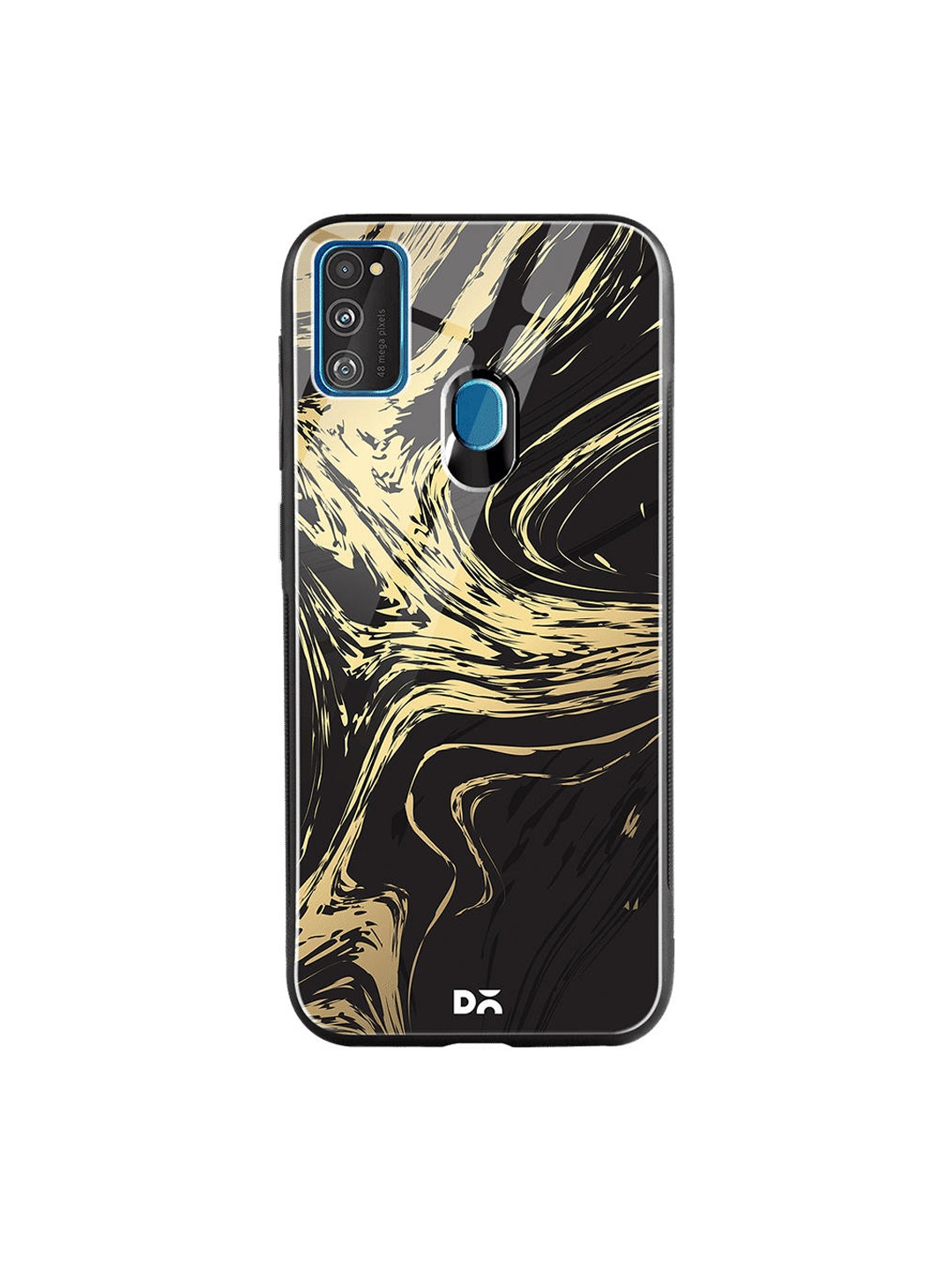 

DailyObjects Black & Gold-Toned Gold Marble Art Samsung Galaxy M30S Glass Case Cover
