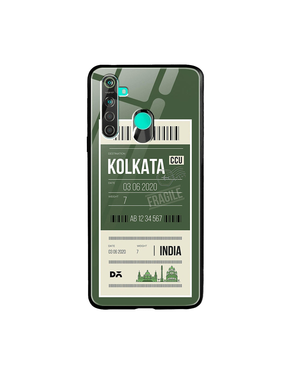 

DailyObjects Unisex Green Kolkata City Tag Oppo Realme 5 Pro Glass Case Cover