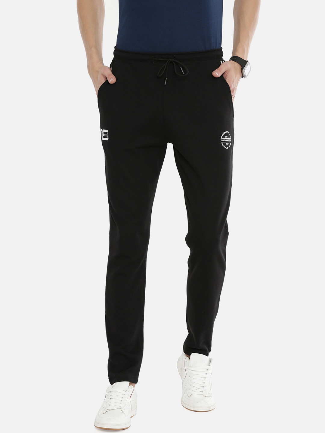 

Proline Active Men Black Solid Slim-Fit Track Pants