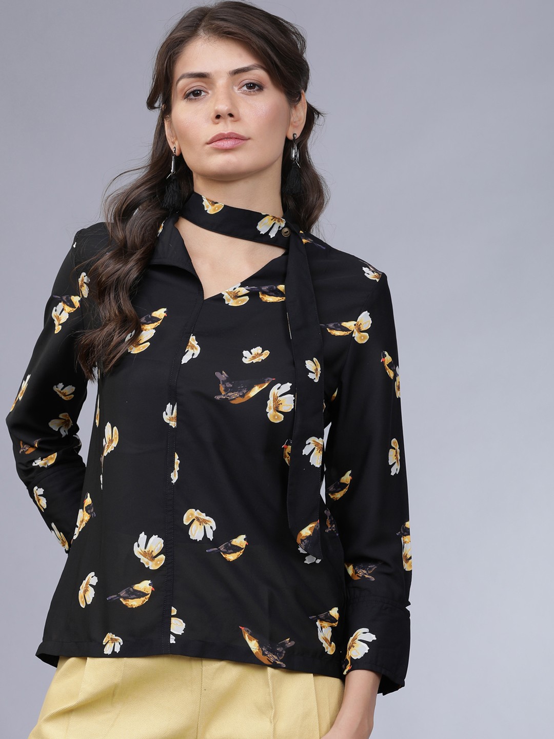 

Tokyo Talkies Women Black Printed Top