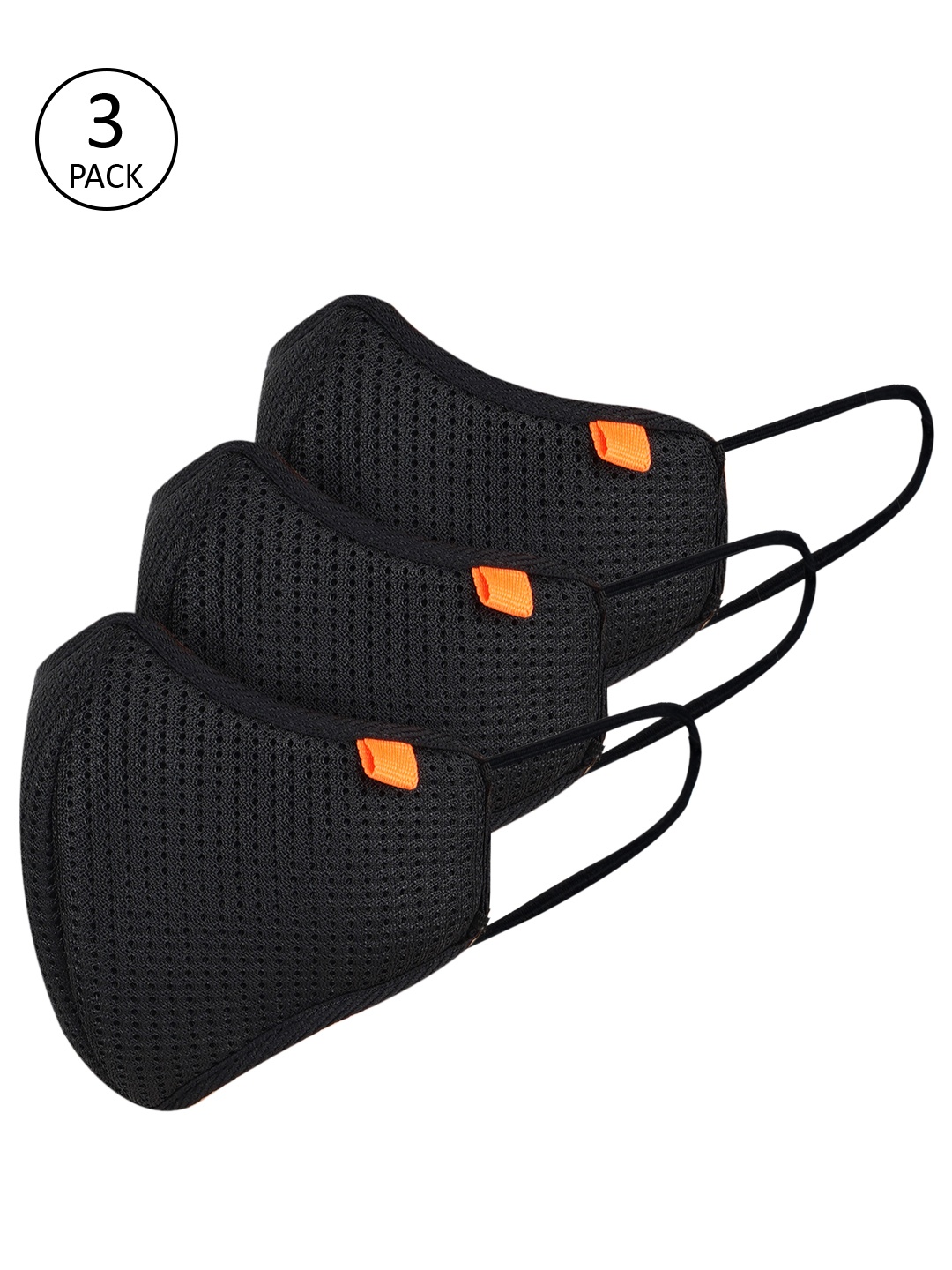 

Marc Loire Unisex Black Pack Of 3 5 Ply Protective Face Masks