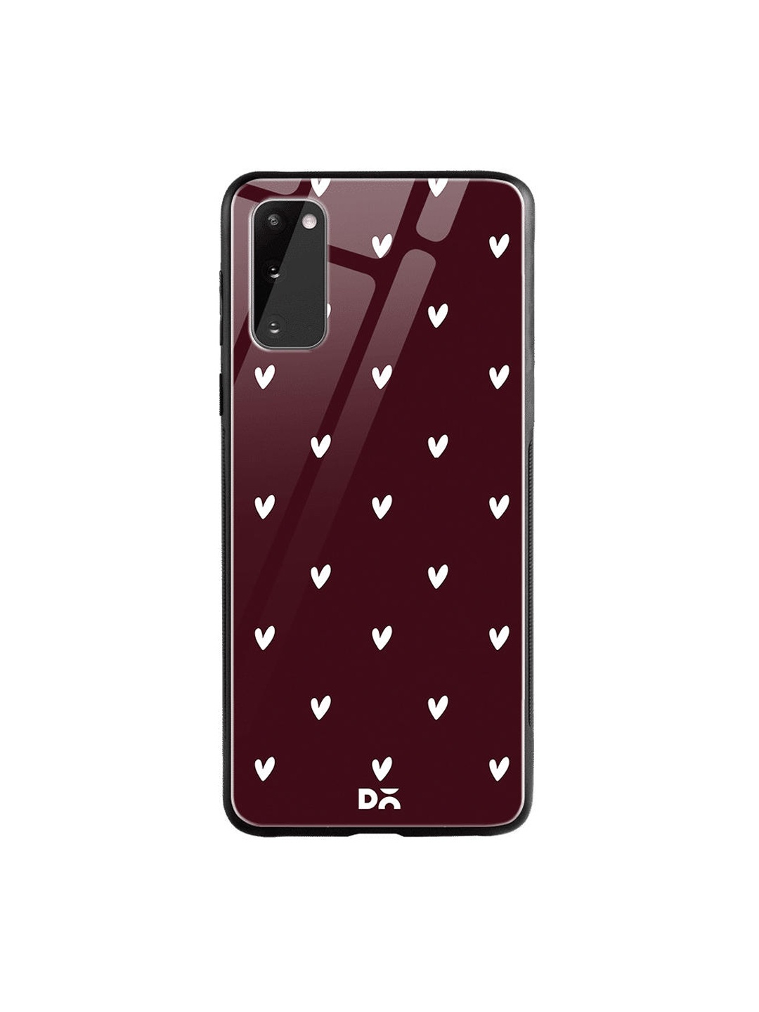 

DailyObjects Maroon & White Bundle Heart Samsung Galaxy S20 Glass Case Cover