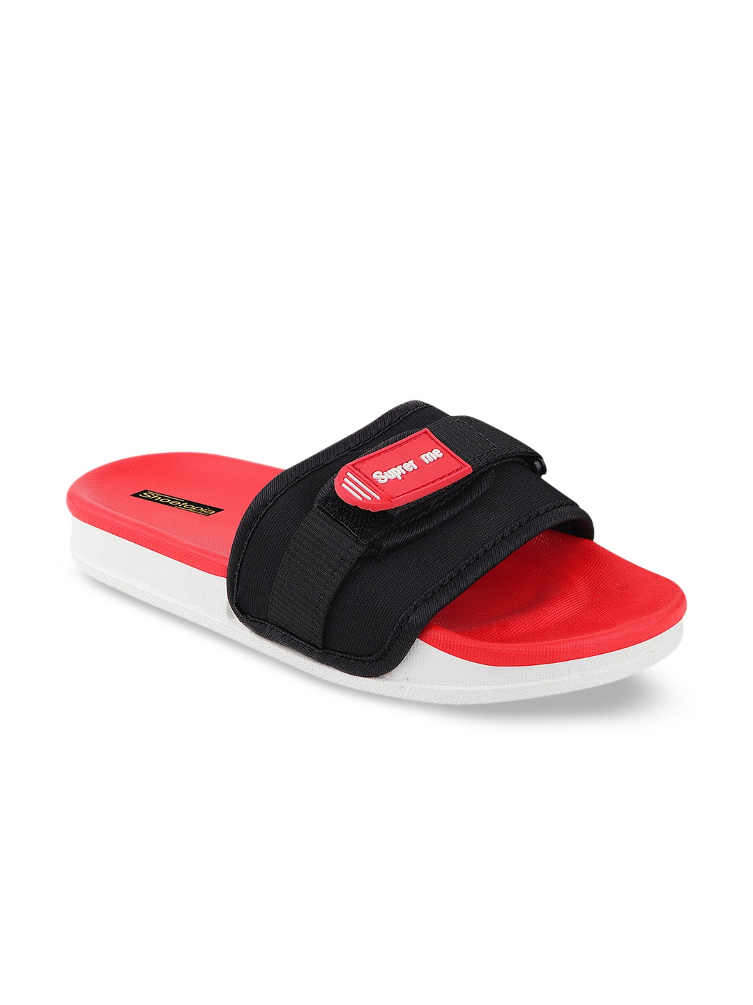 

Shoetopia Women Black & Red Solid Sliders