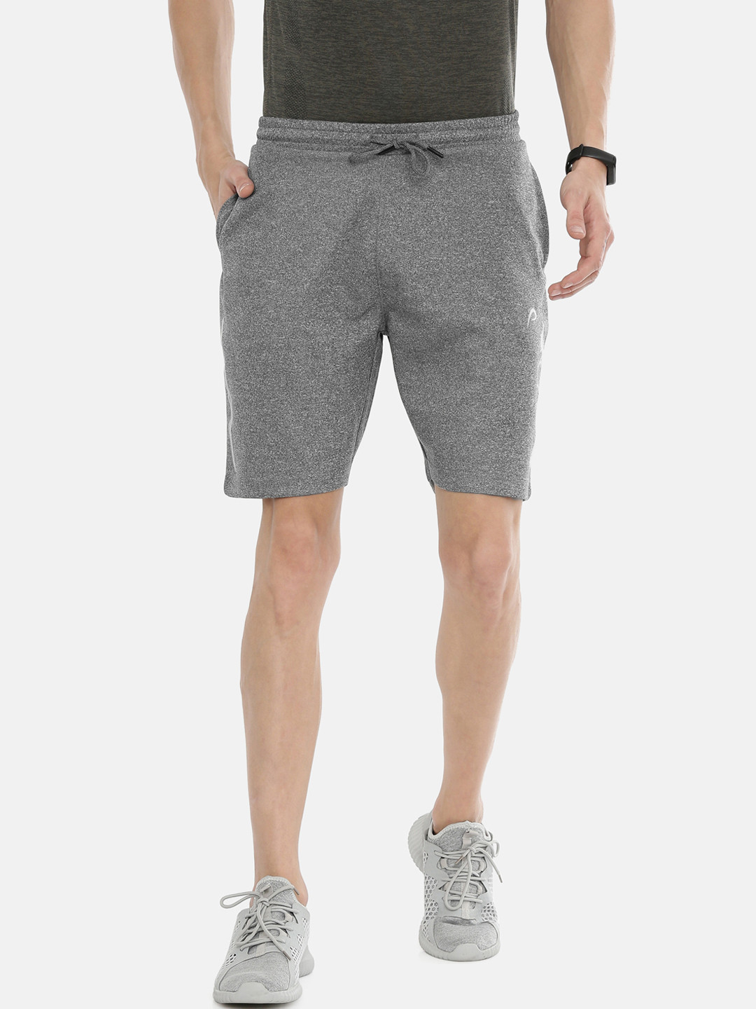 

Proline Active Men Grey Melange Solid Regular Fit Sports Shorts