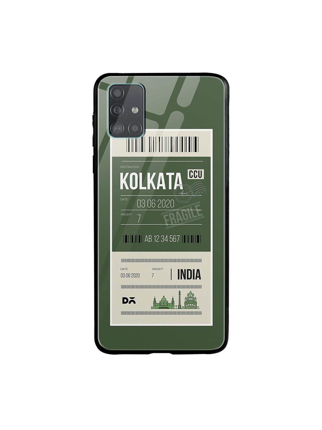 

DailyObjects Green & White Kolkata City Tag Samsung Galaxy A51 Glass Case Cover