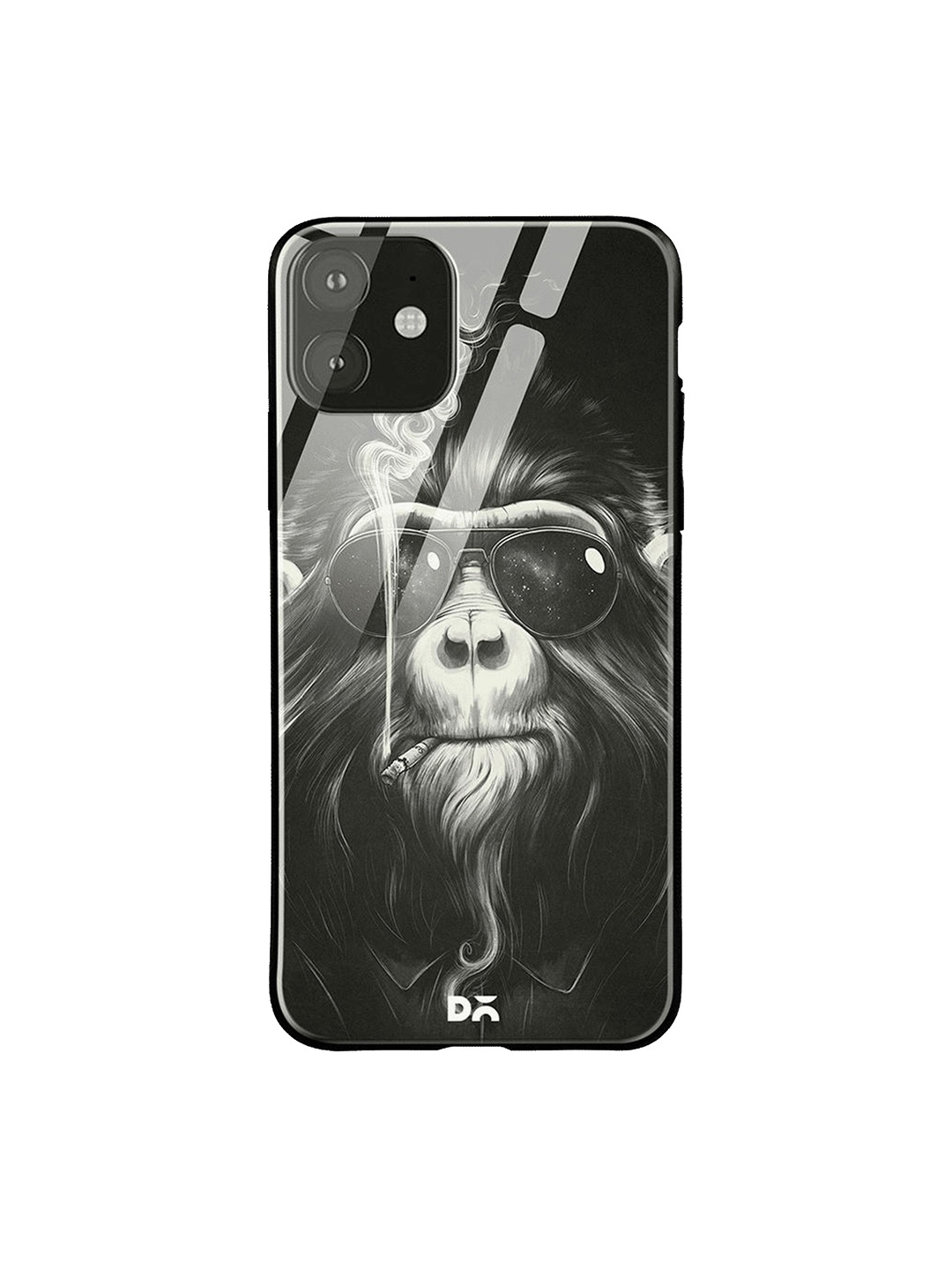

DailyObjects Black & White Smoke Em iPhone 11 Glass Case Cover