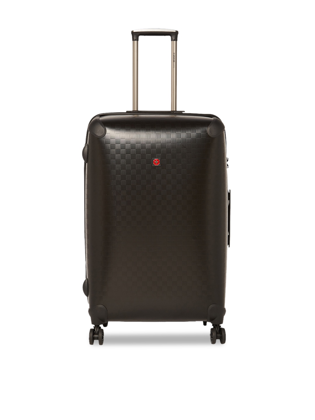 

SWISS BRAND Unisex Black Textured Aubonne Hard-Sided Large Trolley Suitcase