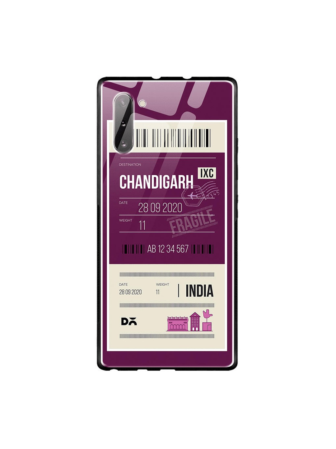 

DailyObjects Purple & White Chandigarh City Tag Samsung Galaxy Note 10 Glass Case Cover