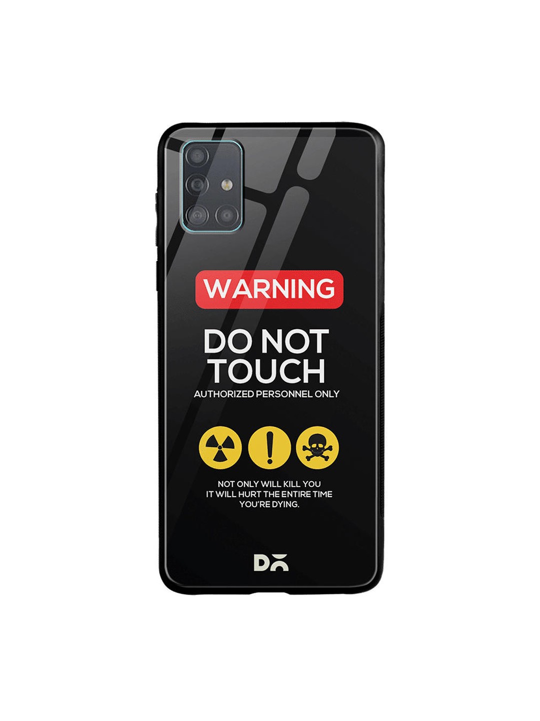

DailyObjects Unisex Black & White Do Not Touch Printed Samsung Galaxy A71 Glass Case Cover