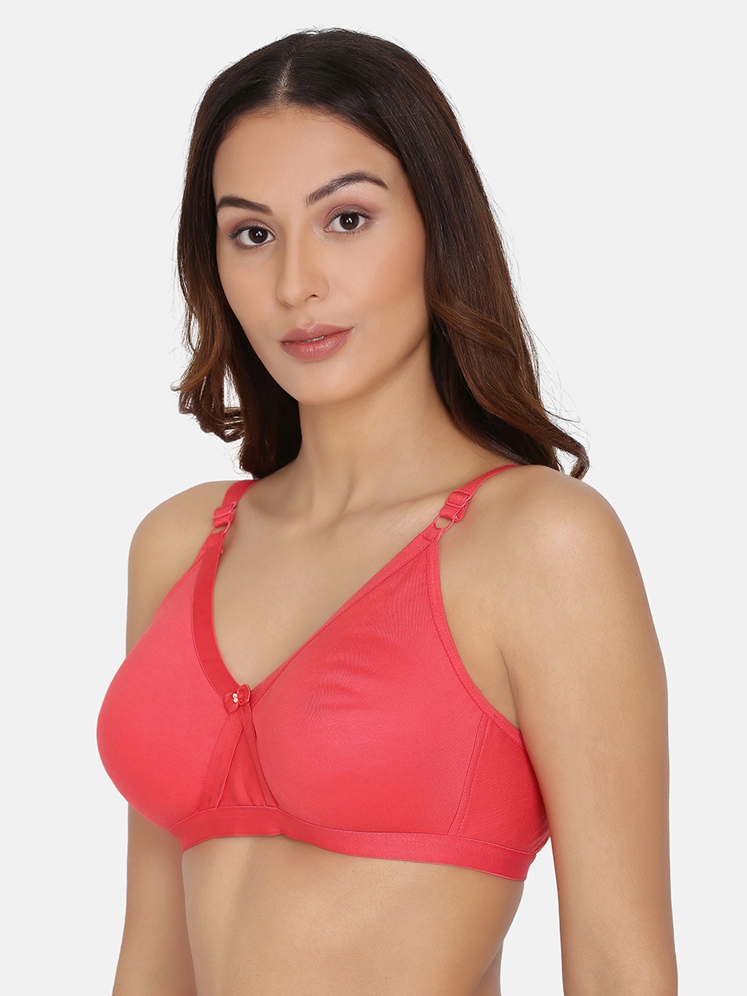 

PRETTYBOLD Orange Solid Non-Wired Non Padded Minimizer Bra PB-13 PINK-C20