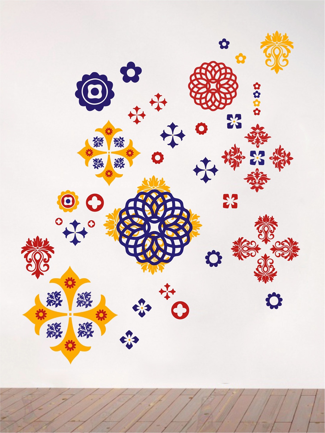 

rawpockets Multicoloured Rangoli Art Wall Stickers, Multi
