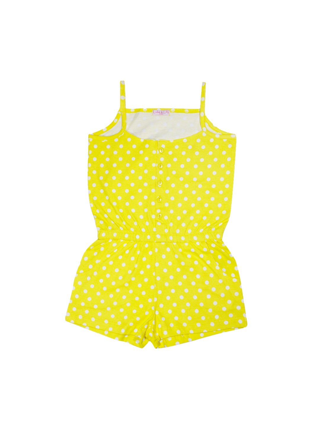 

Luke & Lilly Girls Yellow & White Printed Playsuit