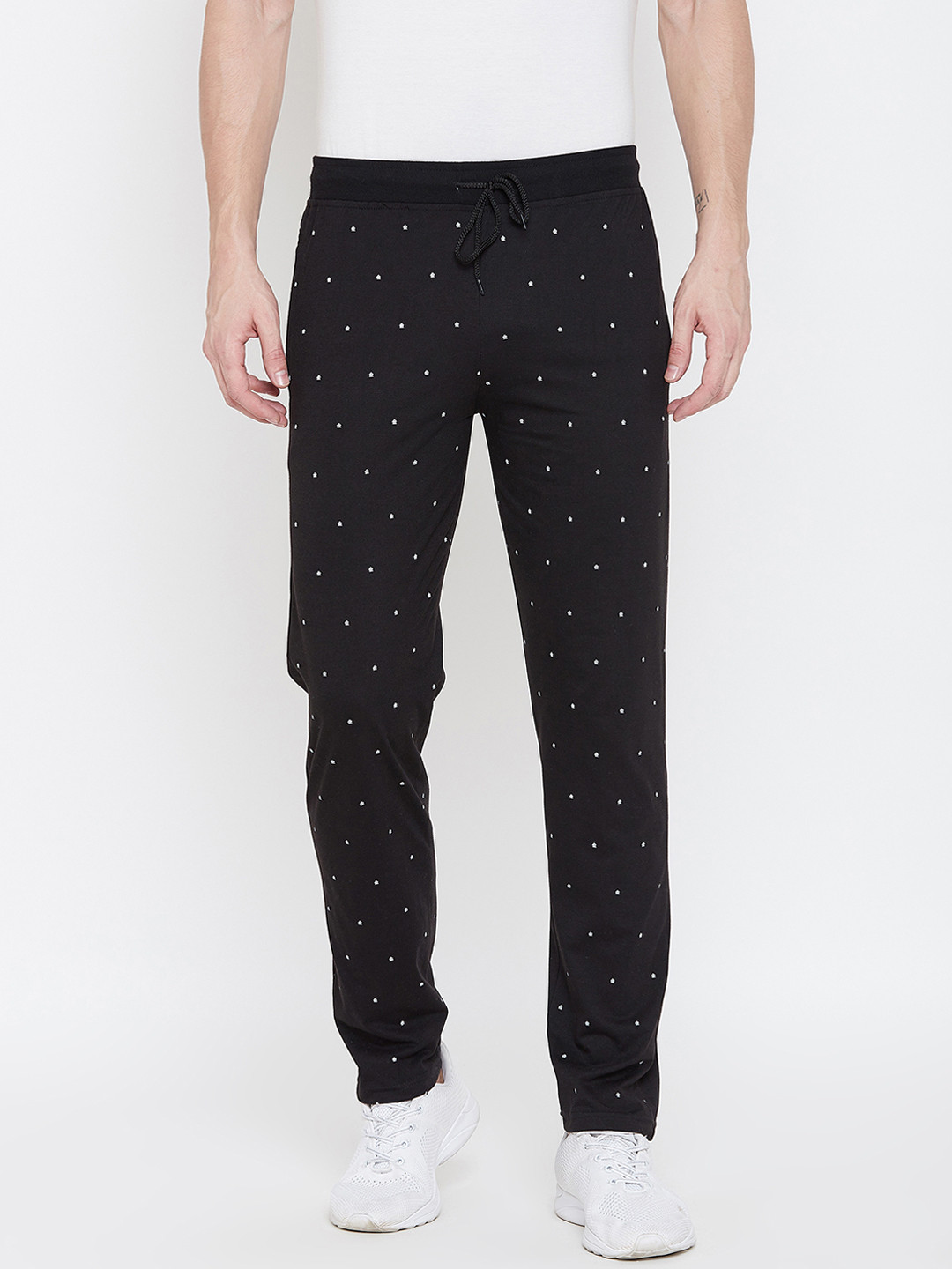 

Okane Men Black Printed Track Pants
