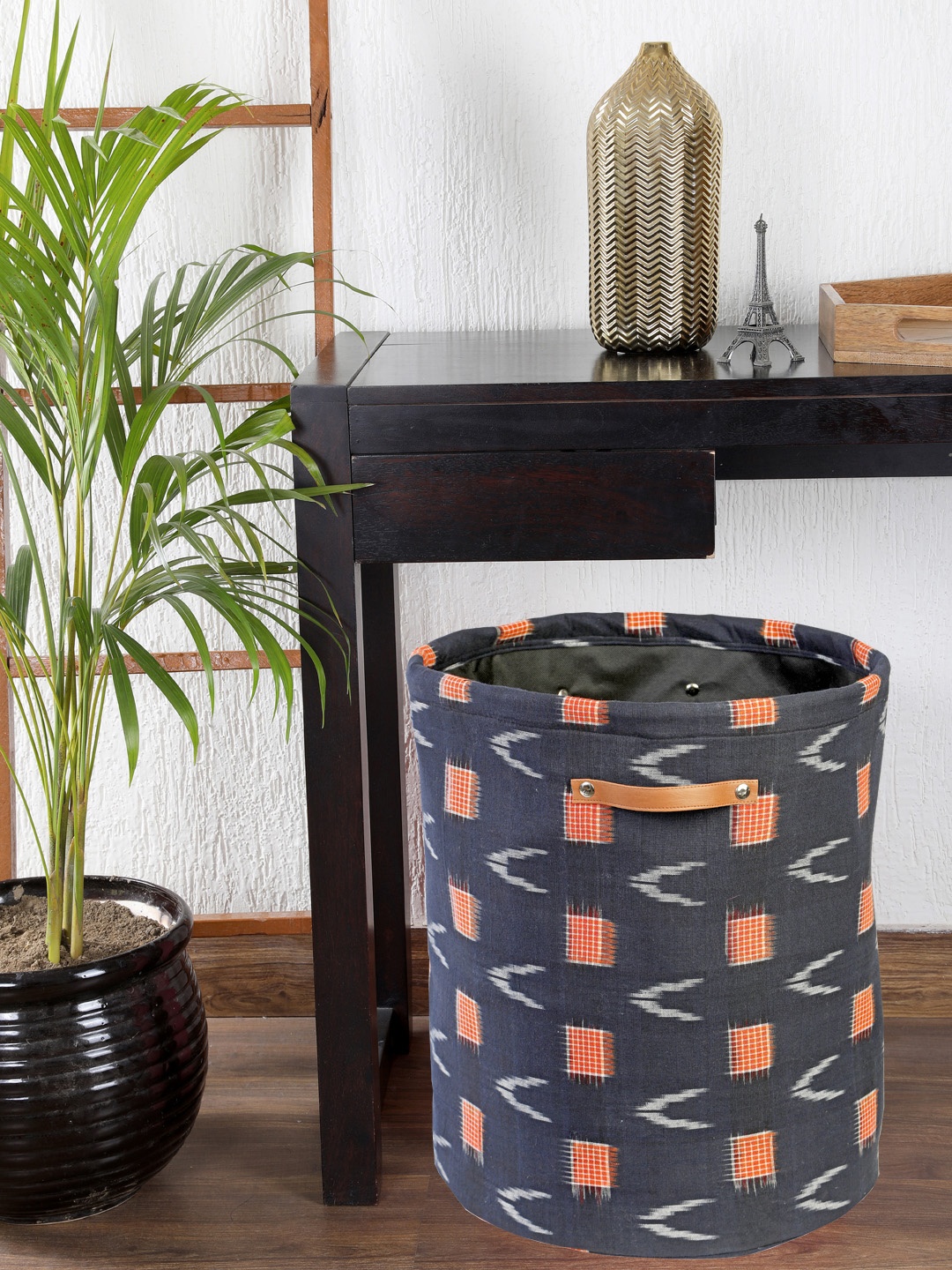 

My Gift Booth Blue & Orange Ikkhat Printed Multi-Utility Organizer