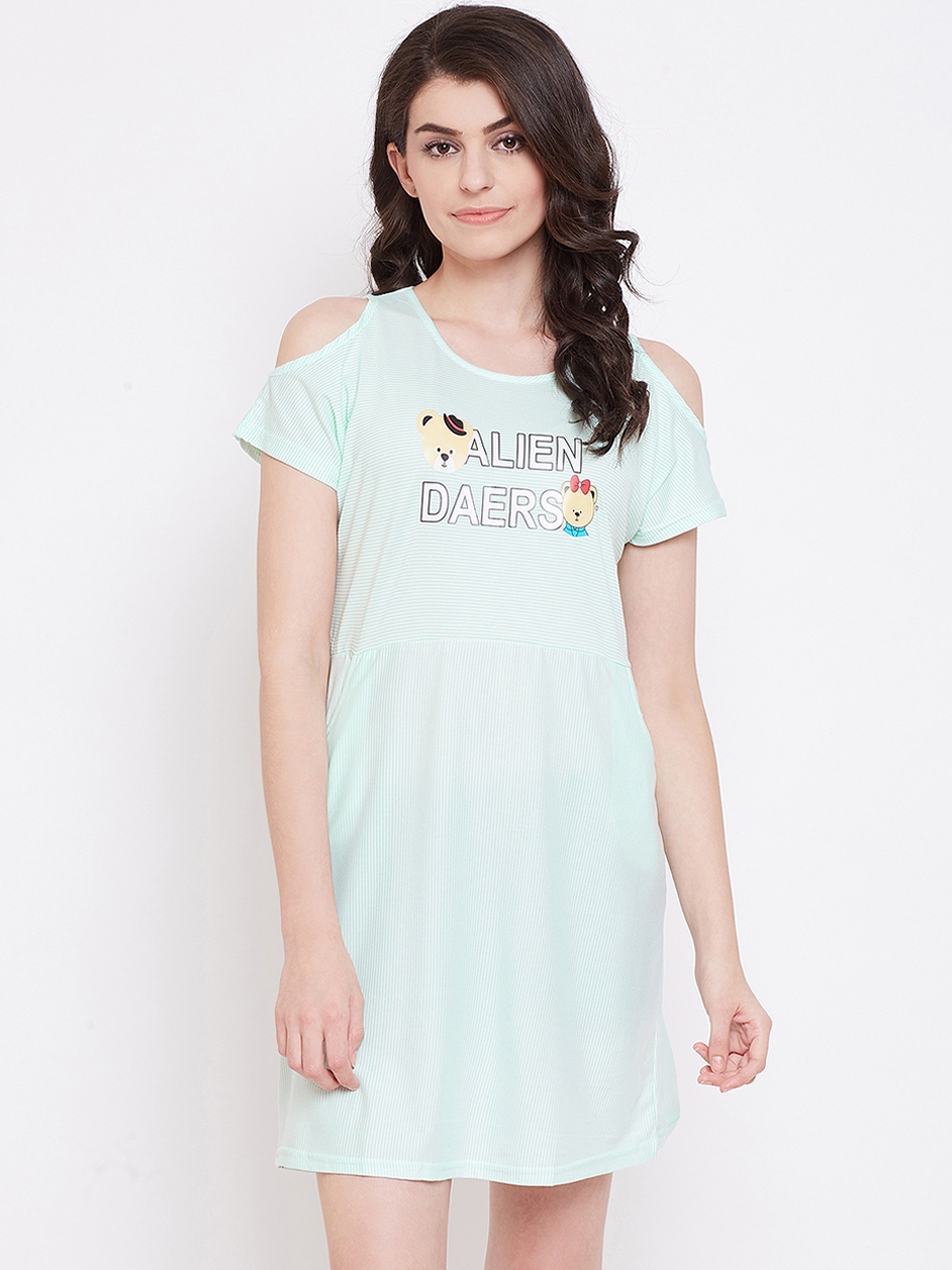 

Camey Women Green Printed Sleep Shirt