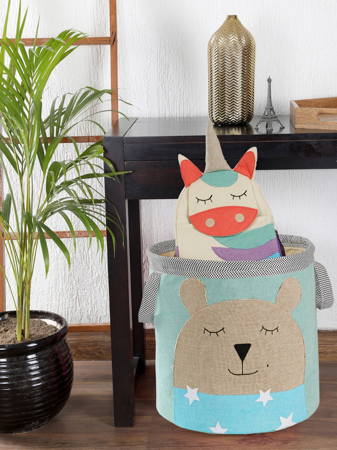 

My Gift Booth Green & Beige Printed Rabbit Storage Hamper