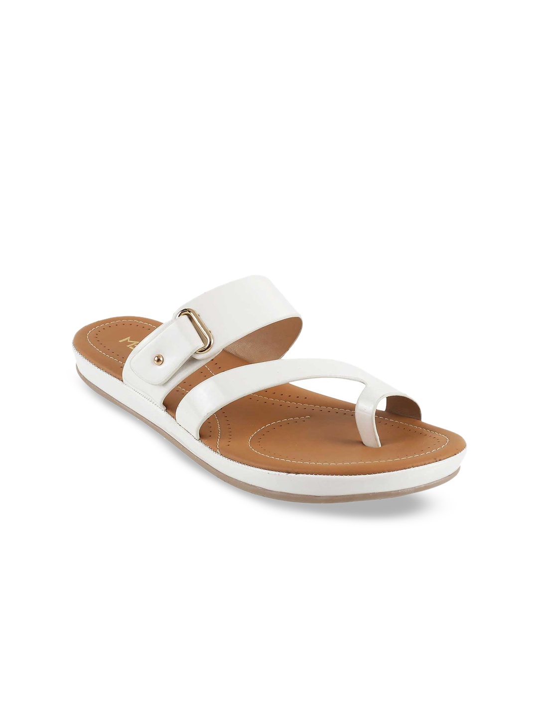 

Metro Women White Solid One Toe Flats