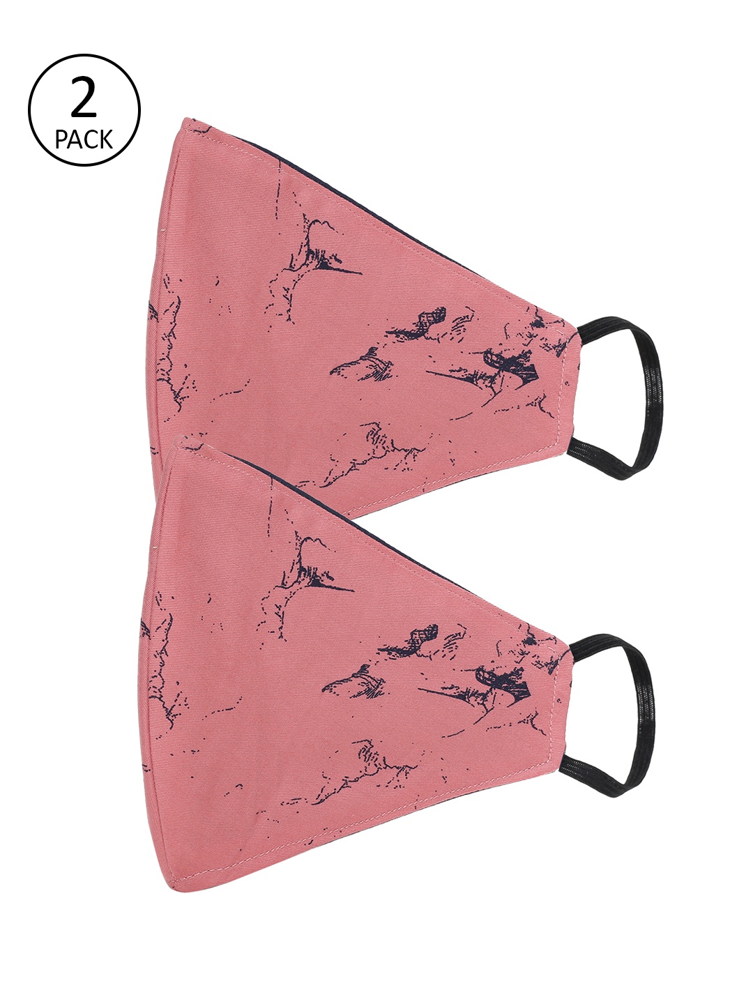 

AKSHARA Kids Pack Of 2 Peach-Coloured Printed 2-Ply Reusable Outdoor Masks