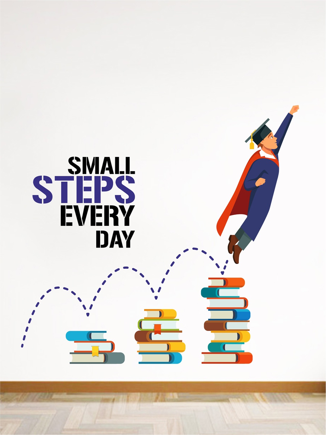

rawpockets Multicoloured Small Steps Everyday Wall Stickers, Multi