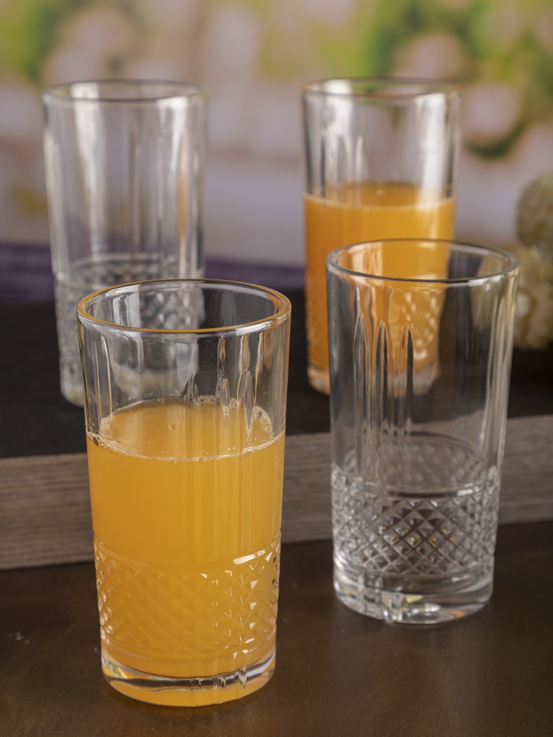 

GOODHOMES Set Of 6 Transparent Diamond Design Glass Tumblers