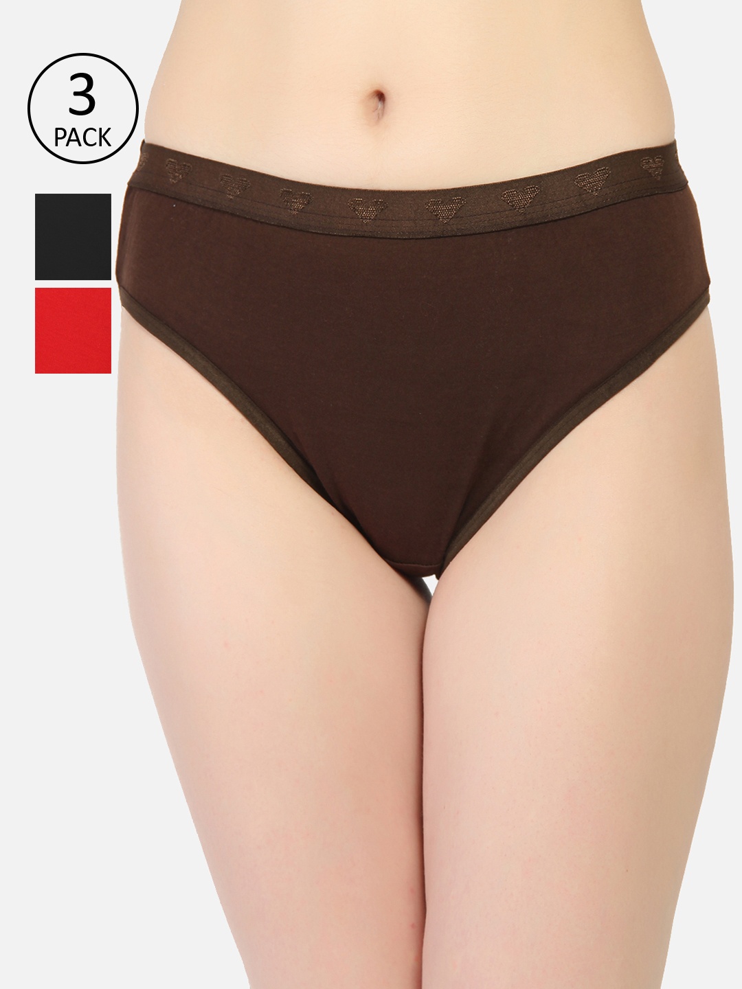 

Innocence Women Pack of 3 Assorted Hipster Briefs BBAPLIN90135_S