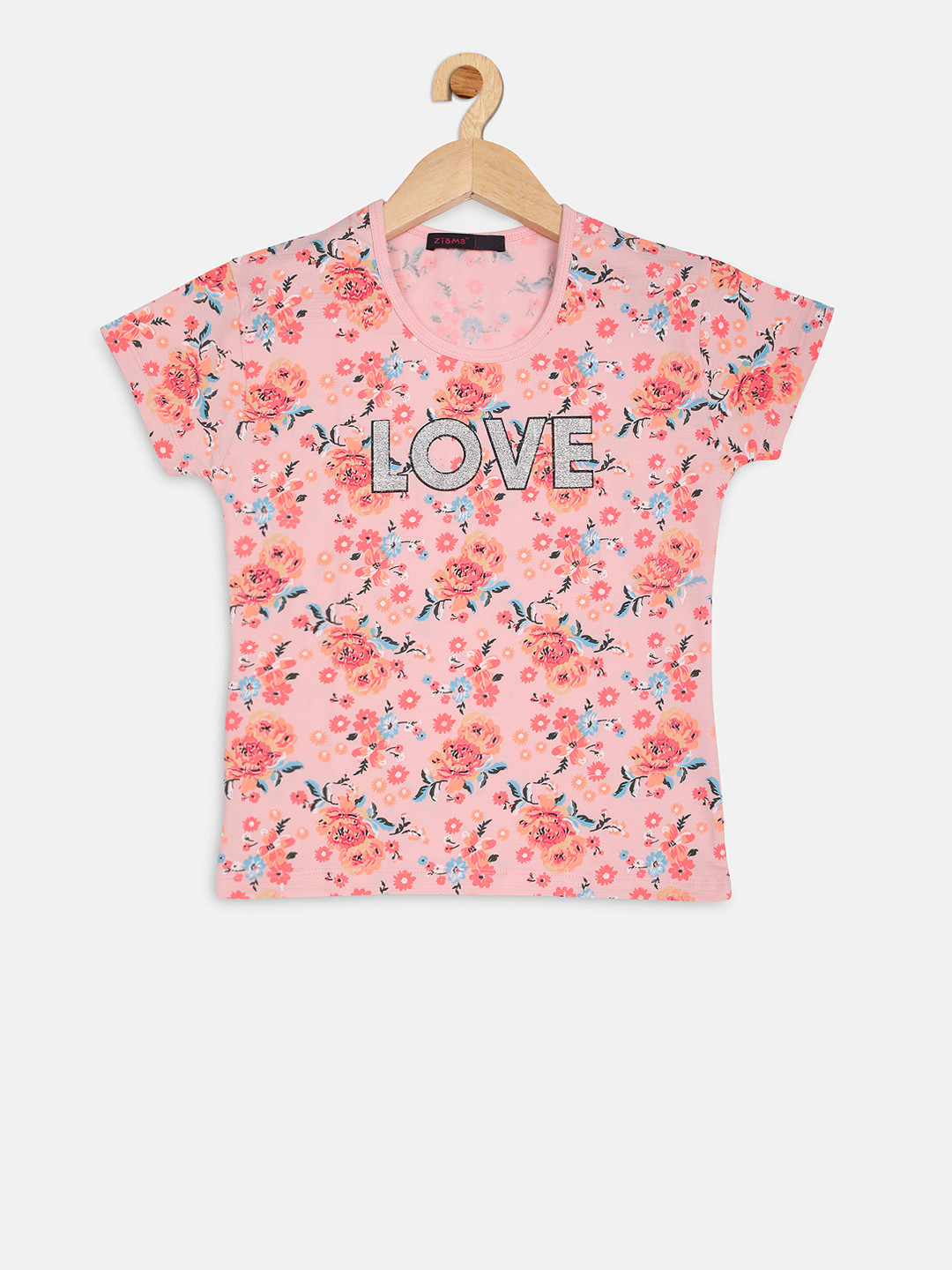 

Ziama Girls Pink Printed Top