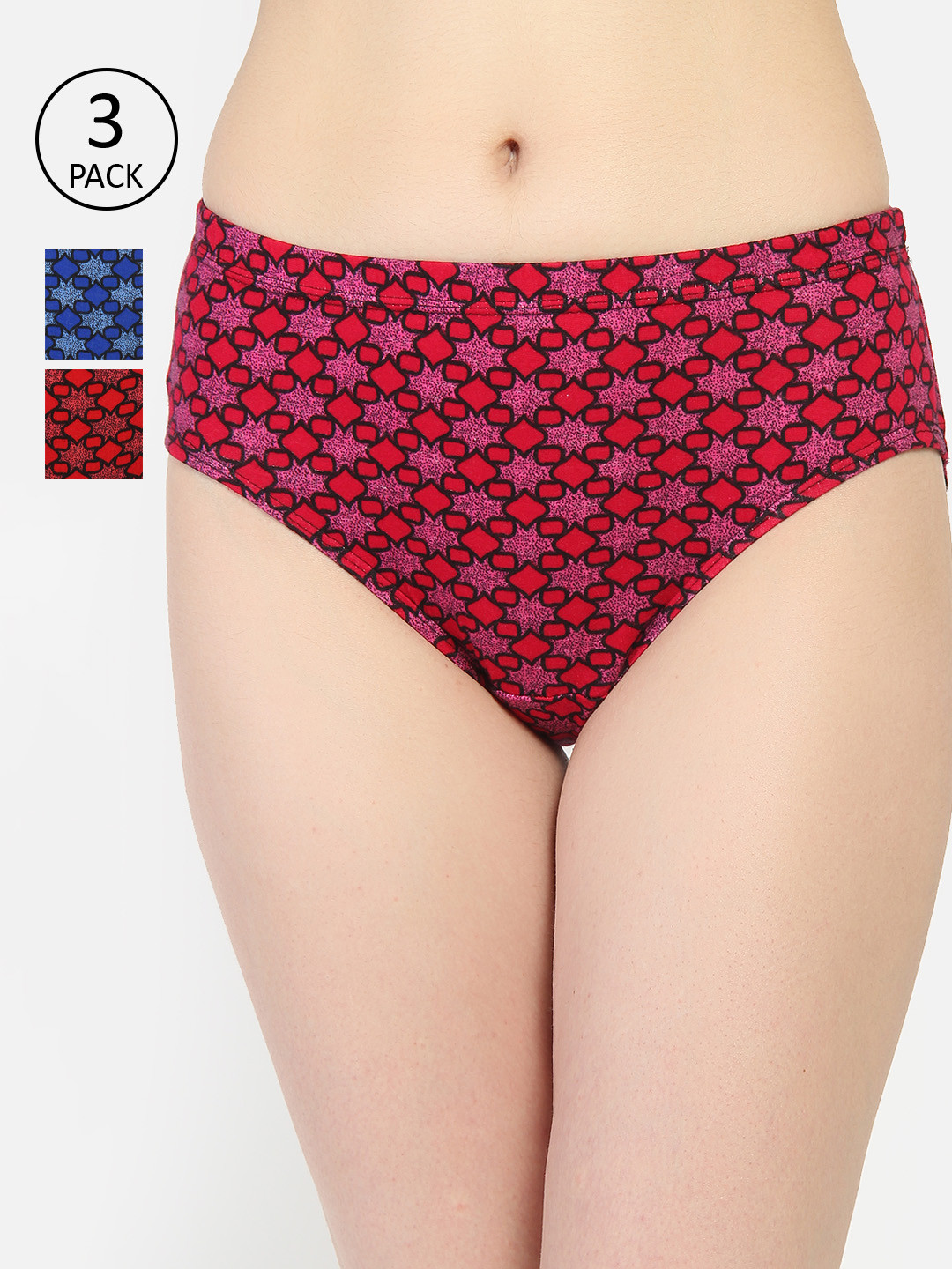 

Innocence Women Pack of 3 Assorted Hipster Briefs BBAPLIN90143_S
