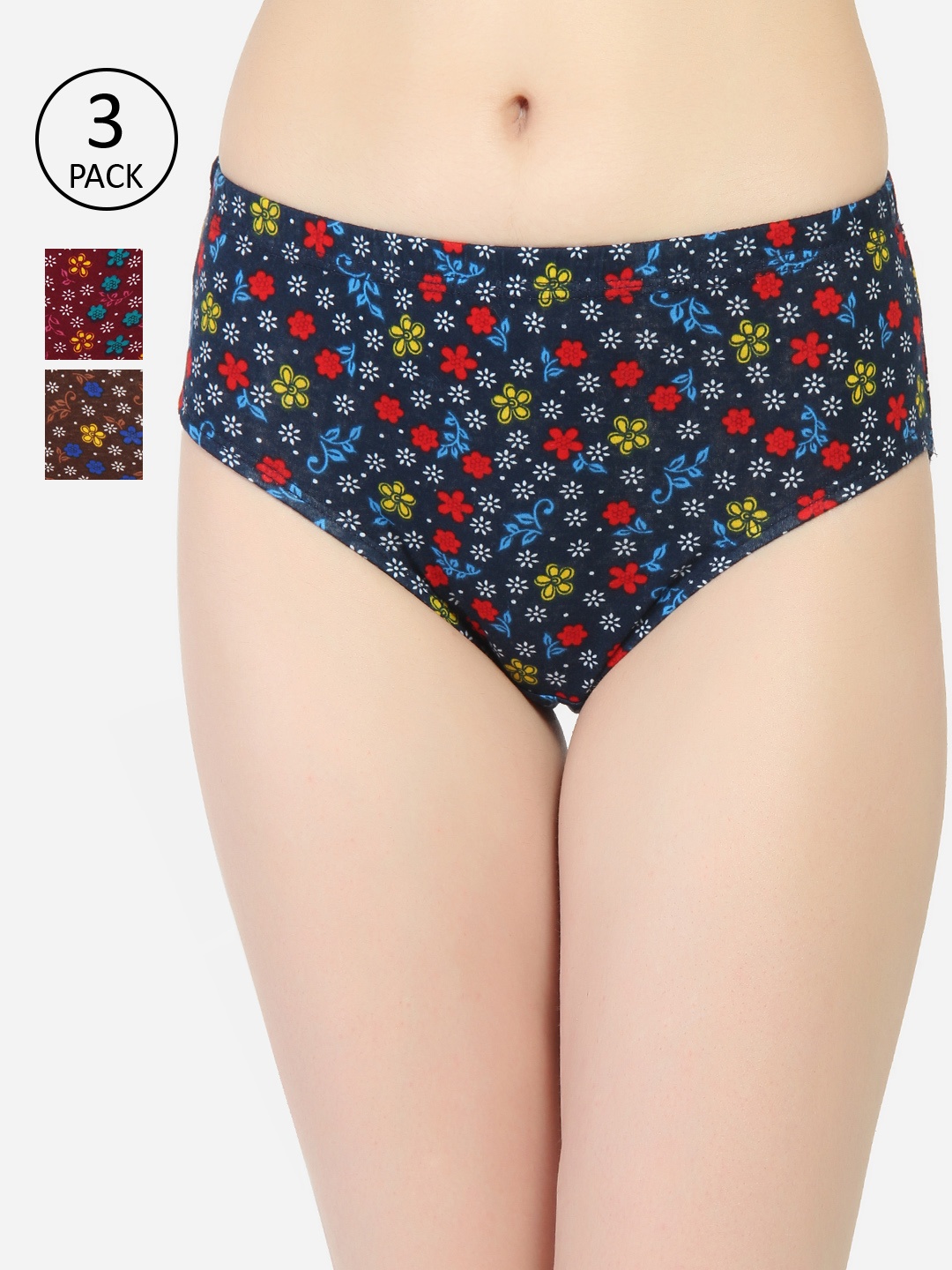

Innocence Women Pack of 3 Assorted Hipster Briefs BBAPLIN90142_S