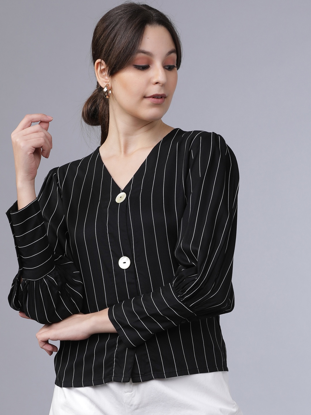 

Tokyo Talkies Women Black Printed Top