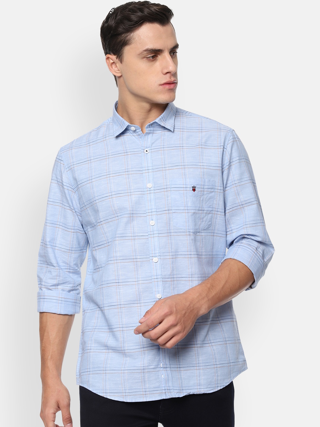 

Louis Philippe Sport Men Blue Slim Fit Checked Casual Shirt