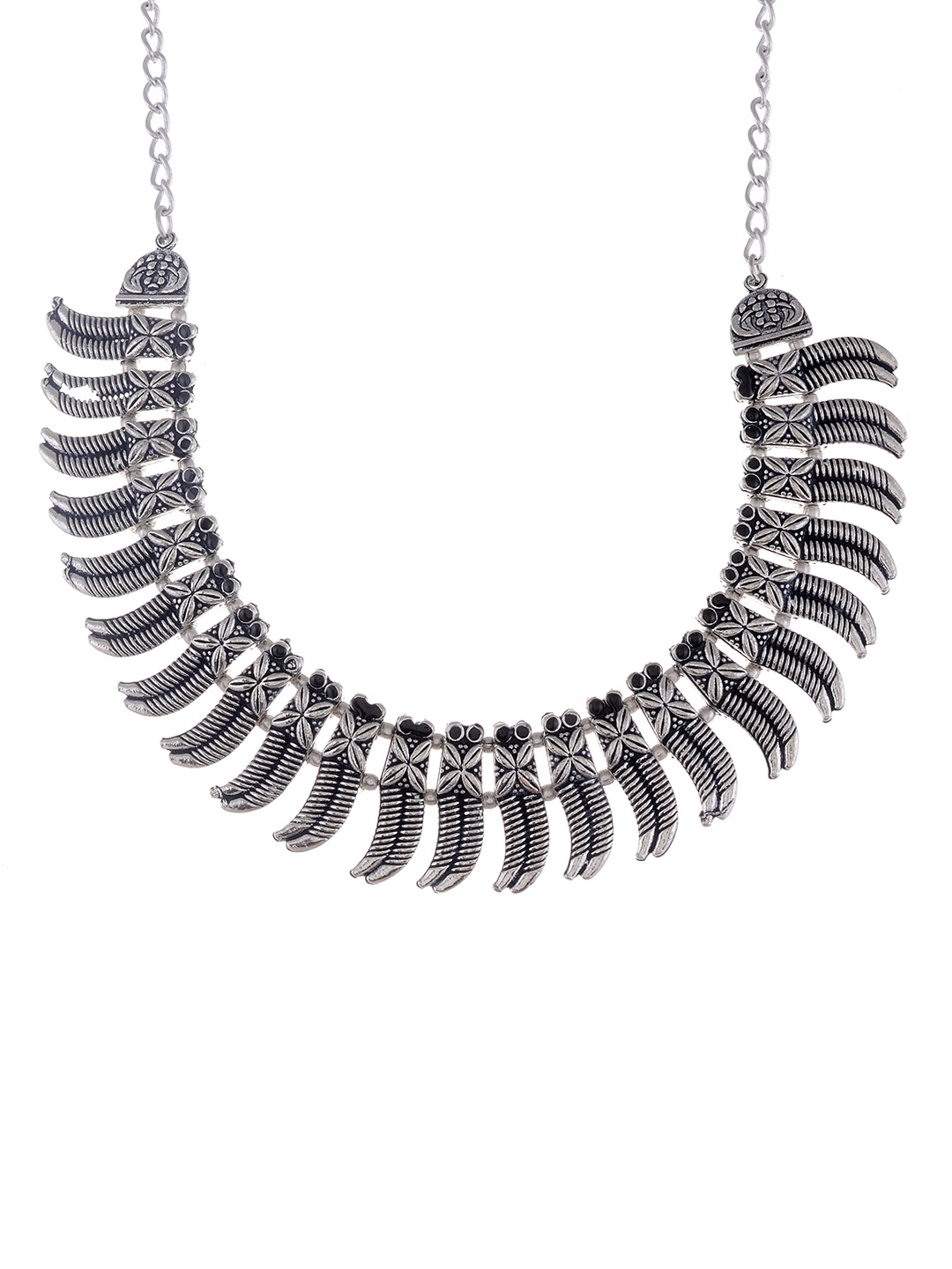 

Silvermerc Designs Women Brass-Plated Oxidised Necklace, Black