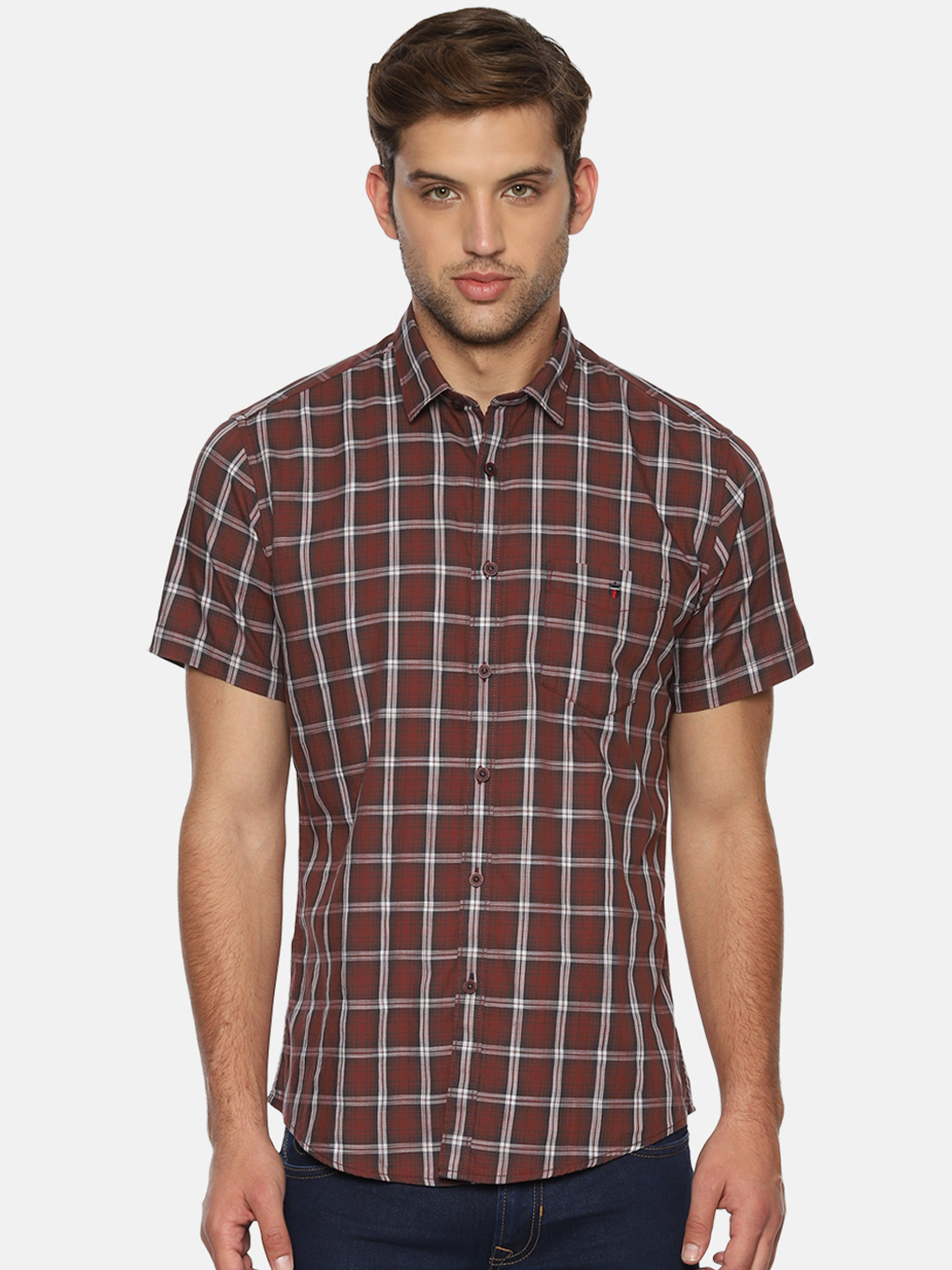 

Louis Philippe Sport Men Brown Slim Fit Checked Casual Shirt
