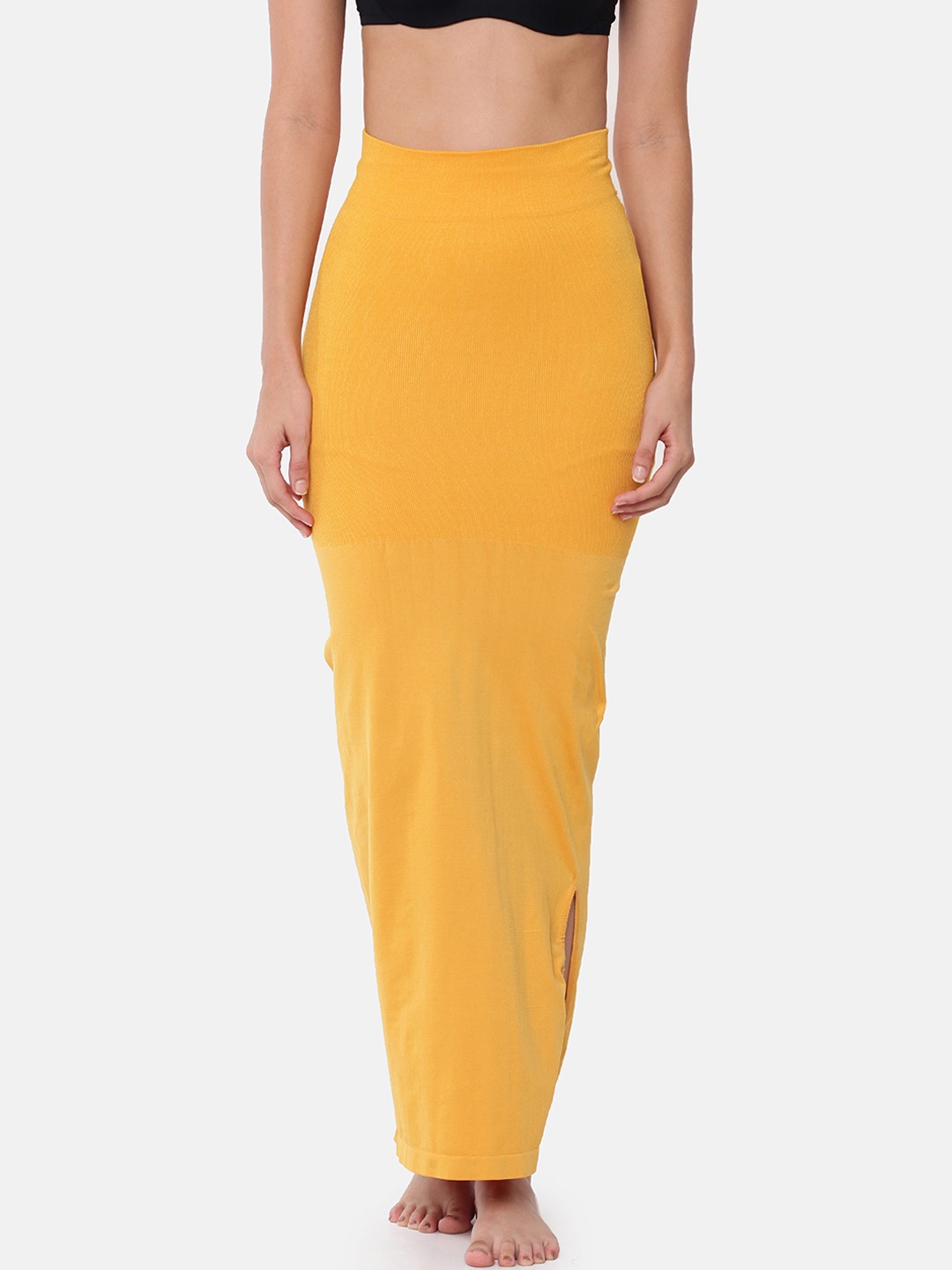 

GOLDSTROMS Women Yellow Solid Saree Shapewear SSWR-YEL