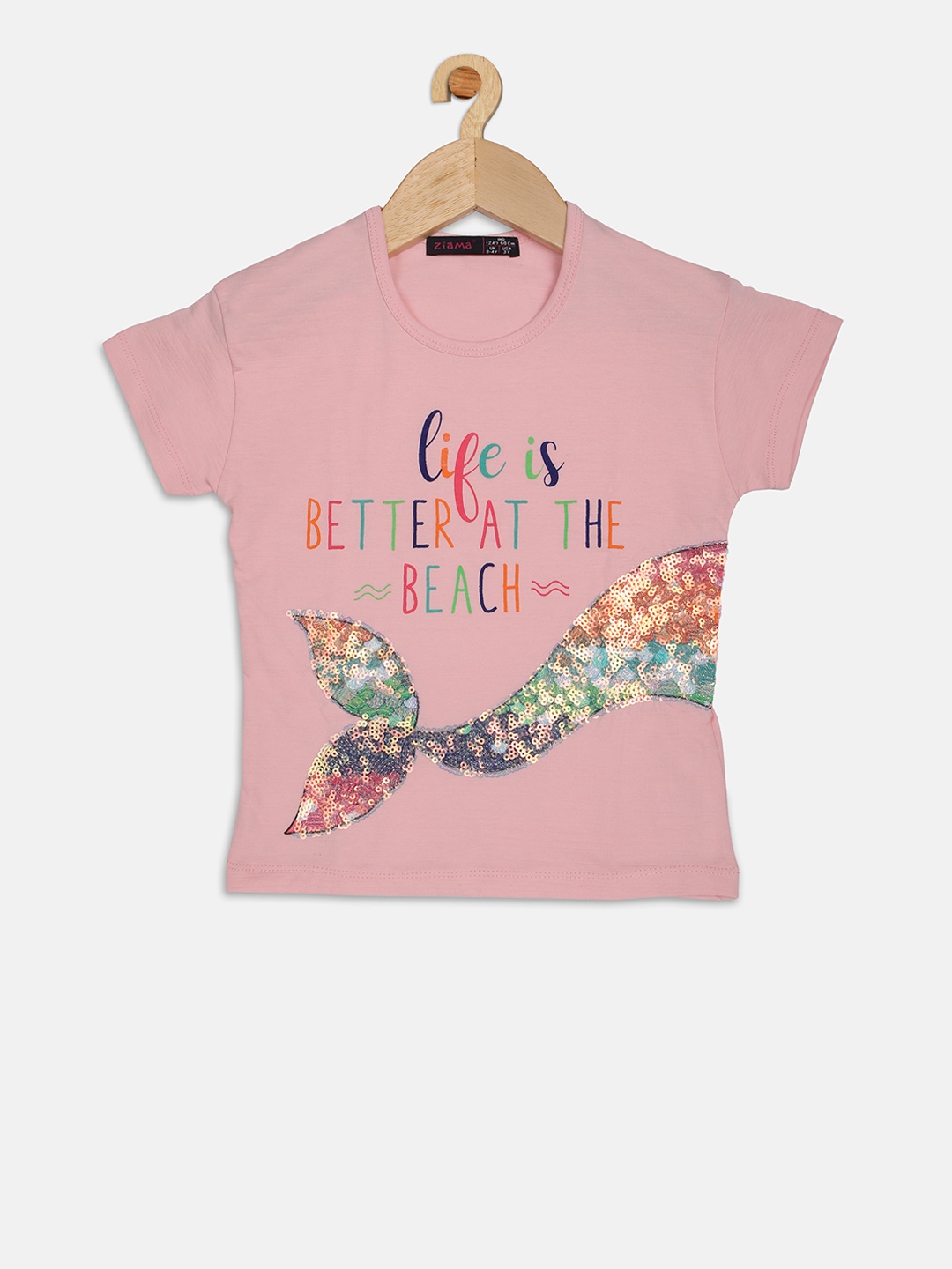 

Ziama Girls Pink Printed Top