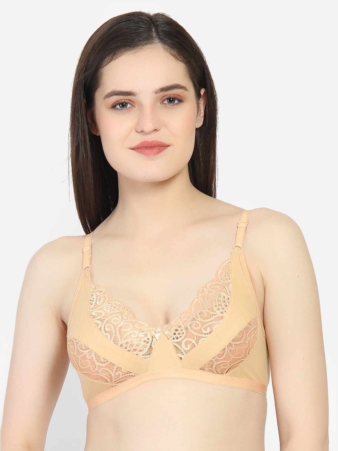 

Innocence Beige Self Design Non-Wired Non Padded Everyday Bra