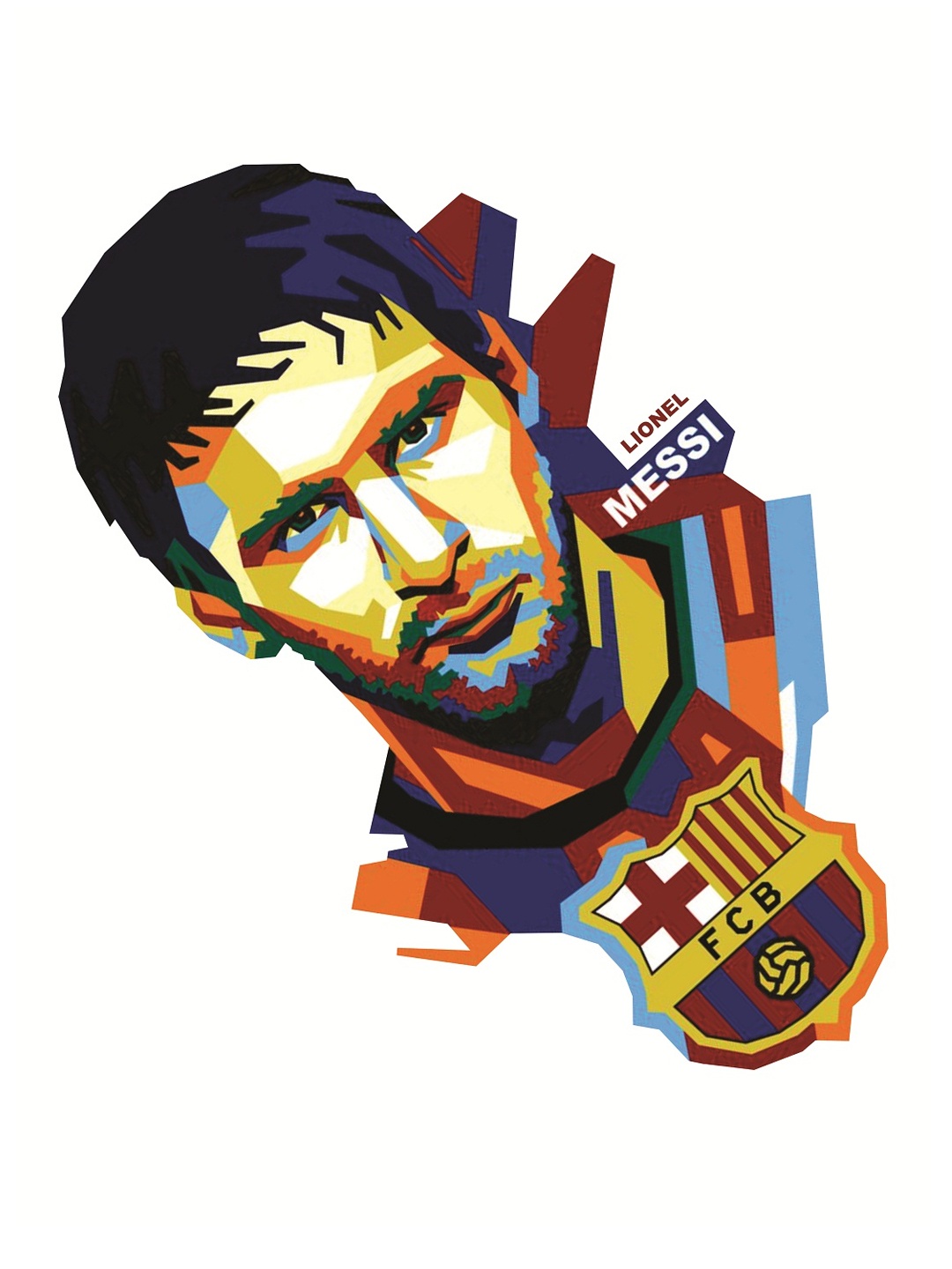 

WALLSTICK Yellow & Blue Lionel Messi Large Vinyl Wall Sticker