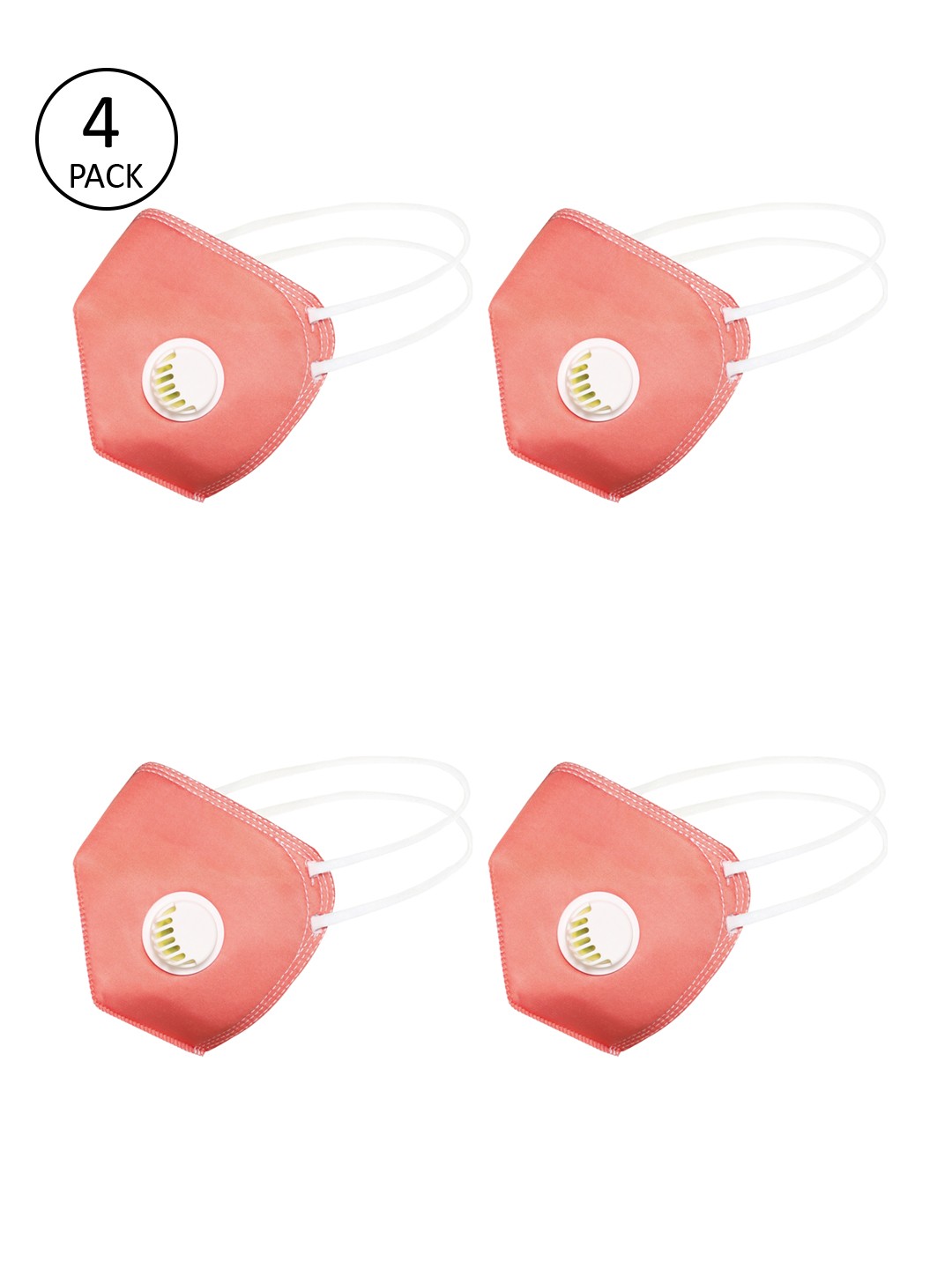 

JS Care Kids Pack of 4 Pcs Pink 6-Ply Reusable Protective Outdoor N95 Masks With Valve